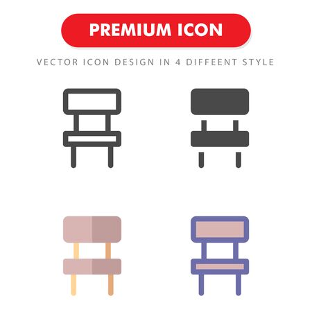 chair icon pack isolated on white background. for your web site design, logo, app, UI. Vector graphics illustration and editable stroke.のイラスト素材