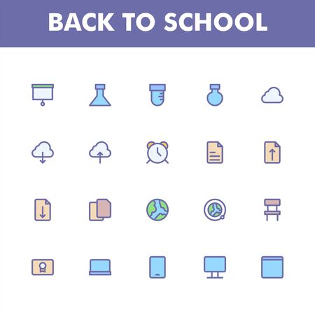 Education icon pack isolated on white background. for your web site design, logo, app, UI. Vector graphics illustration and editable stroke.のイラスト素材