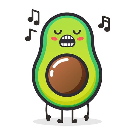 Cute Avocado fruit character for illustration or mascot.のイラスト素材