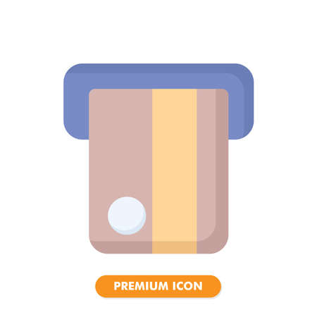 atm machine icon isolated on white background. for your web site design, logo, app, UI. Vector graphics illustration and editable stroke. EPS 10.のイラスト素材