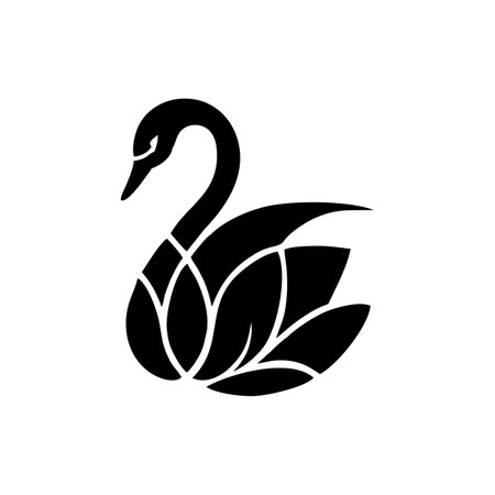 simple swan logoのイラスト素材