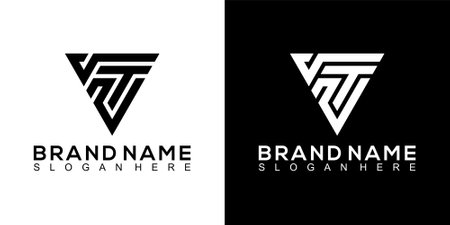 black and white initial logoのイラスト素材