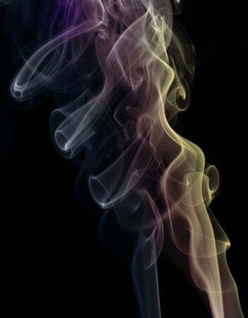 Wave of smoke on a black backgroundの写真素材