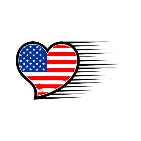 Love icon with usa flagのイラスト素材