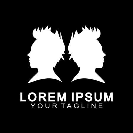 Male silhouette logo design vector illustrationのイラスト素材