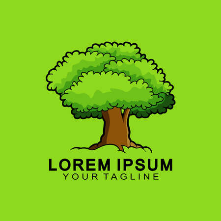 logo tree icon design vector illustrationのイラスト素材