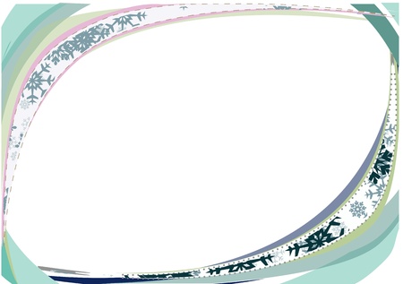 colorful winter frame with snowflakes and with copy-spaceのイラスト素材