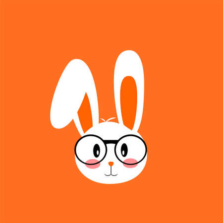 Title	
Happy easter bunny. Cute rabbit wearing glasses character. Rabbit Geek character with funny nerd glasses. Happy easter greeting card, poster, icon. Vectorのイラスト素材
