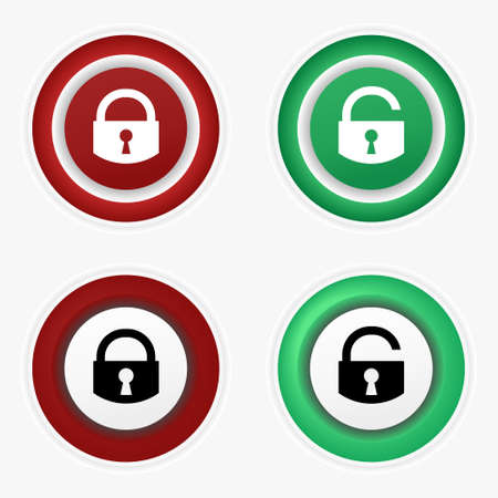 Set of lock and unlock icon. Different styles. Accessibility. Illustration vectorのイラスト素材