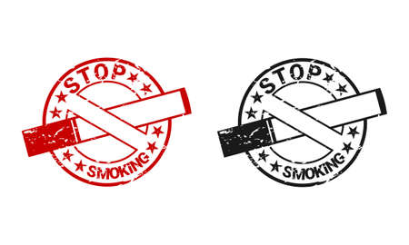 Stop smoking stamp. Grunge vintage stop smoking round stamp sign. Illustration vectorのイラスト素材