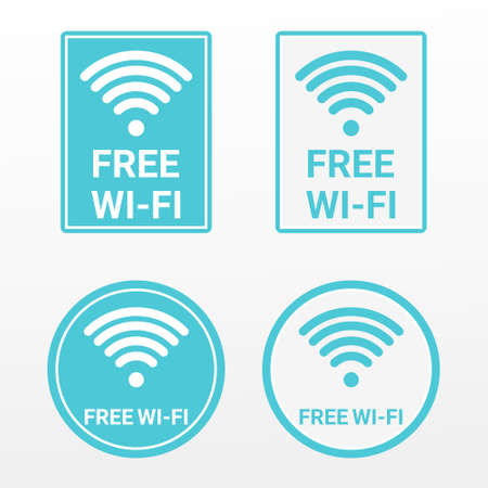 Set of free wifi spot sign. Illustration vectorのイラスト素材
