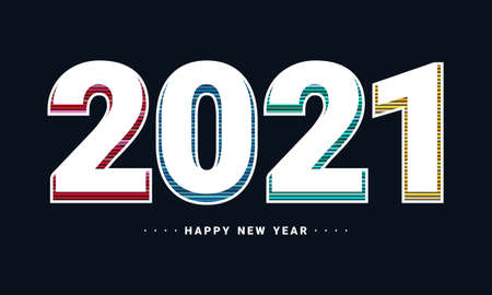 Happy new year 2021 design. Multicolor new year holiday celebration. Illustration vector