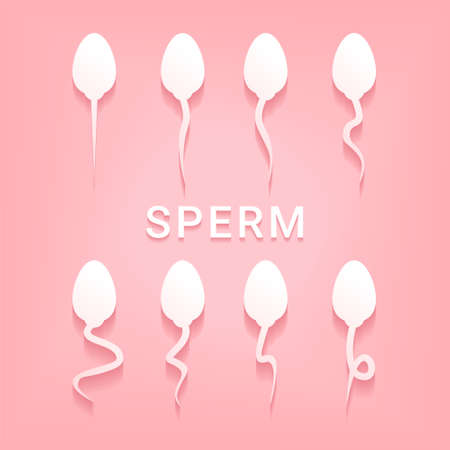 Set of sperm symbol. Human semen. Illustration vectorのイラスト素材