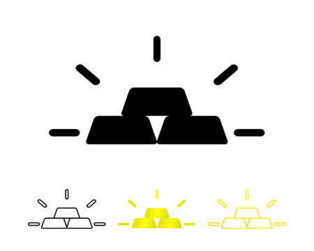 Set of gold bar icon. Illustration vectorのイラスト素材