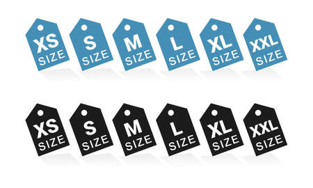 Set of clothes size labels sign. Symbols size clothing. Illustration vectorのイラスト素材
