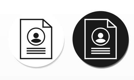 Curiculum vitae sign. CV document with user profile. Resume glyph Icon. Illustration vectorのイラスト素材