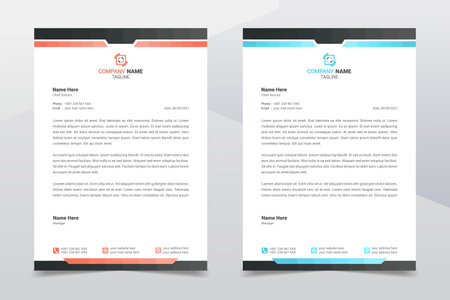 Letterhead design template. Creative and clean modern business A4 letterhead template design in minimalist style. Illustration vectorのイラスト素材