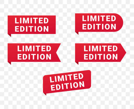 Set of limited edition sign. Badge, banner and emblem limited edition in flat design style. Illustration vectorのイラスト素材