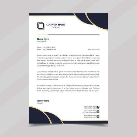 Letterhead design template. Creative, elegant and clean modern business A4 letterhead template design. Illustration vectorのイラスト素材