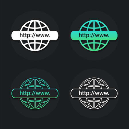Set of search address and navigation bar symbol. Connect internet. Search www http pictogram. Browse the internet. Illustration vectorのイラスト素材