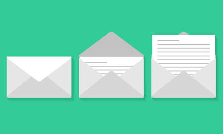 Set of e mail symbol. E mail sent, received, opened and read. llustration vectorのイラスト素材