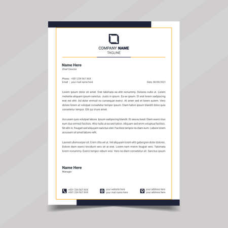 Letterhead design template. Creative, minimalist and clean modern business A4 letterhead template design for your project. Illustration vectorのイラスト素材