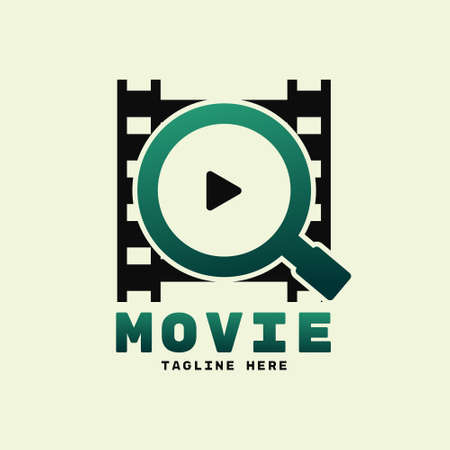 Search movie logo. Creative find movie logo. Illustration vectorのイラスト素材