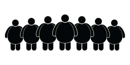 Crowd of people. Group of fat people. User group. Corporate team. Community member. Illustration vectorのイラスト素材