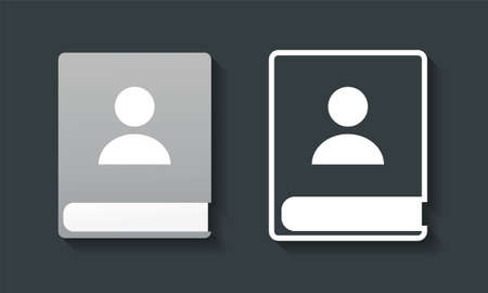 Contact icon. Address book with photo profile on cover. Illustration vectorのイラスト素材