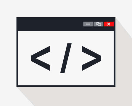Coding icon, Search html or Web page code Illustration vectorのイラスト素材