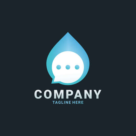 Water drop chat logo. Illutration vectorのイラスト素材