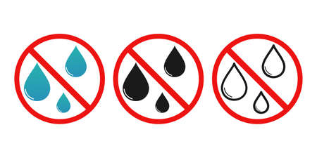 No water sign. Water drop forbidden. Illustration vectorのイラスト素材
