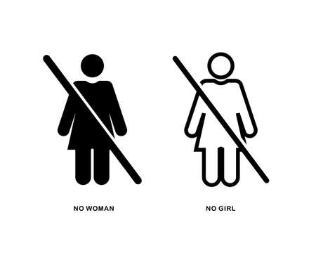 No woman sign symbol. No girl design concept. Illustration vectorのイラスト素材