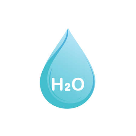 Water symbol. Waterdrop H2O. Illustration vectorのイラスト素材
