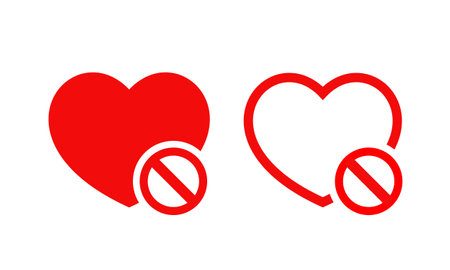 Love prohibited. Heart forbidden. Illustration vector.のイラスト素材