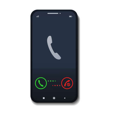 Incoming call on smartphone screen. Answer or decline phone call design concept. Illustration vectorのイラスト素材
