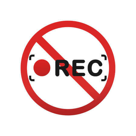 Recording prohibited. Stop sign. Illustration vectorのイラスト素材