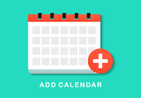 Add new appointment on calendar. Calendar with add icon. Illustration vectorのイラスト素材