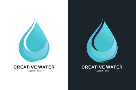 Creative water logo. Water drop logotype. Water aqua design. Illustration vector.のイラスト素材