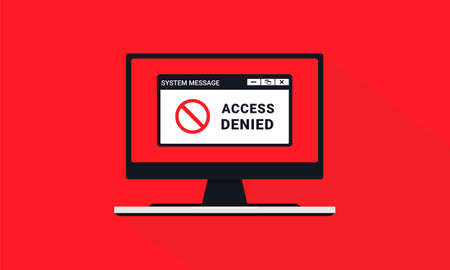 Access denied sign on computer. Access blocked or protected. Illustration vectorのイラスト素材