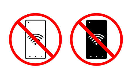 Prohibited from using internet connection or wifi on smartphone. Illustration vectorのイラスト素材