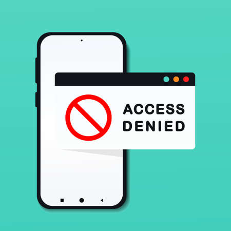 Access denied message. Smartphone blocked account. Illustration vectorのイラスト素材