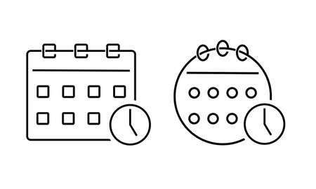 Calendar appointment. Calender with clock icon. Illustration vectorのイラスト素材