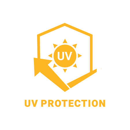 UV protection icon. Sun and shield, reflection. Illustration vectorのイラスト素材