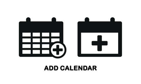 Calender with add icon. Add new appointment on calender. Event planner reminder with plus sign. Illustration vectorのイラスト素材
