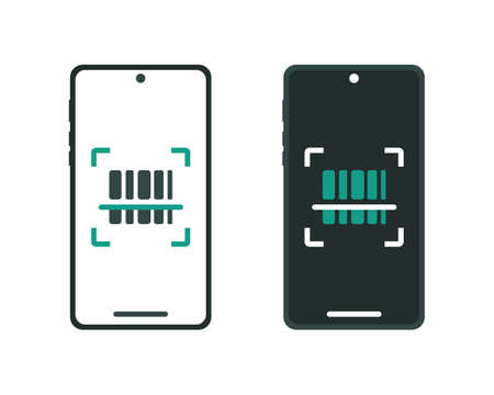 QR code scan for mobile phone. Barcode scanner. Capture QR code on smartphone. Illustration vectorのイラスト素材