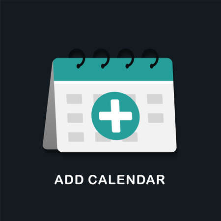 Calender with add icon. Add new appointment on calender. Event planner reminder with plus sign. Illustration vectorのイラスト素材