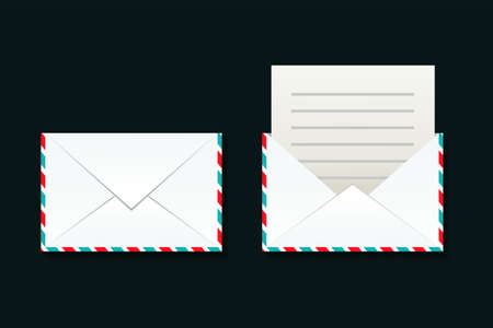 Mail symbol. Letter sent, received, opened and read. llustration vectorのイラスト素材