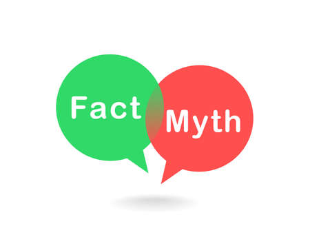 Facts myths sign. True or false facts bubble. Illustration vectorのイラスト素材