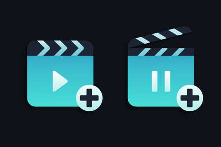 Add new video icon. Illustration vectorのイラスト素材